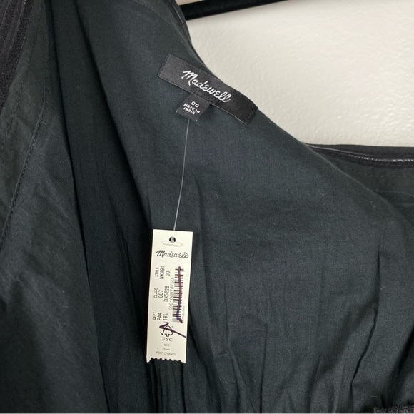 Madewell Ruffled One-Shoulder Midi Dress Black NWT - Picture 15 of 16